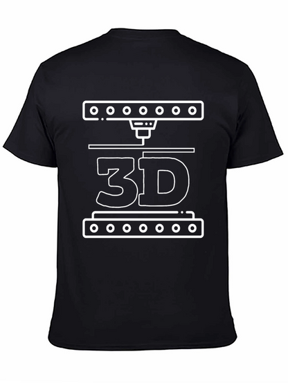 Camiseta Negra con Diseño de Impresión 3D