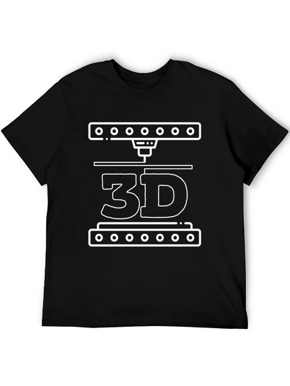 Camiseta Negra con Diseño de Impresión 3D