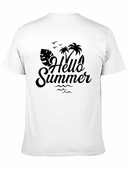 Camiseta Negra Hello Summer Estilo Vacacional