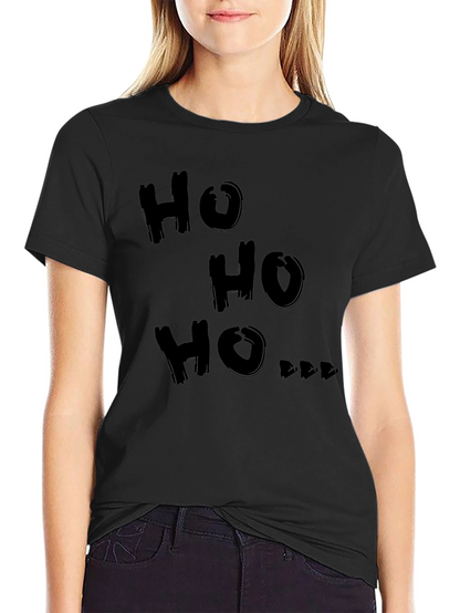Camiseta Negra Ho Ho Ho Navideña para Hombre
