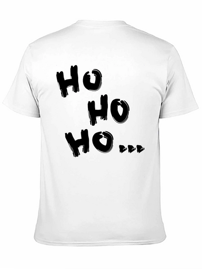 Camiseta Negra Ho Ho Ho Navideña para Hombre
