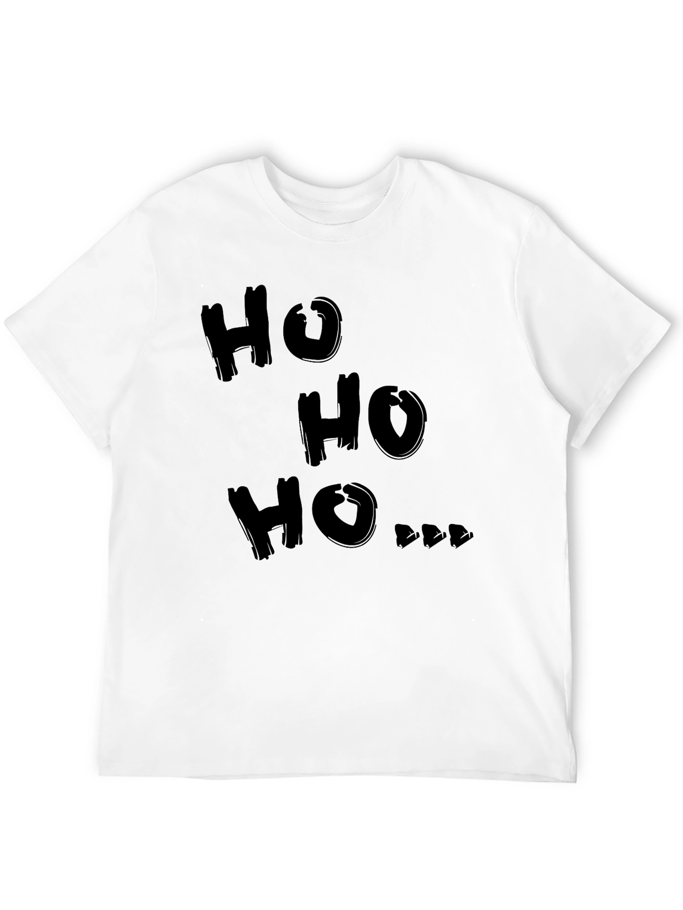 Camiseta Negra Ho Ho Ho Navideña para Hombre