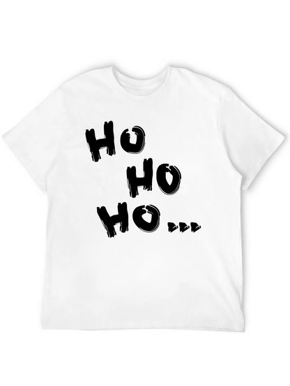 Camiseta Negra Ho Ho Ho Navideña para Hombre