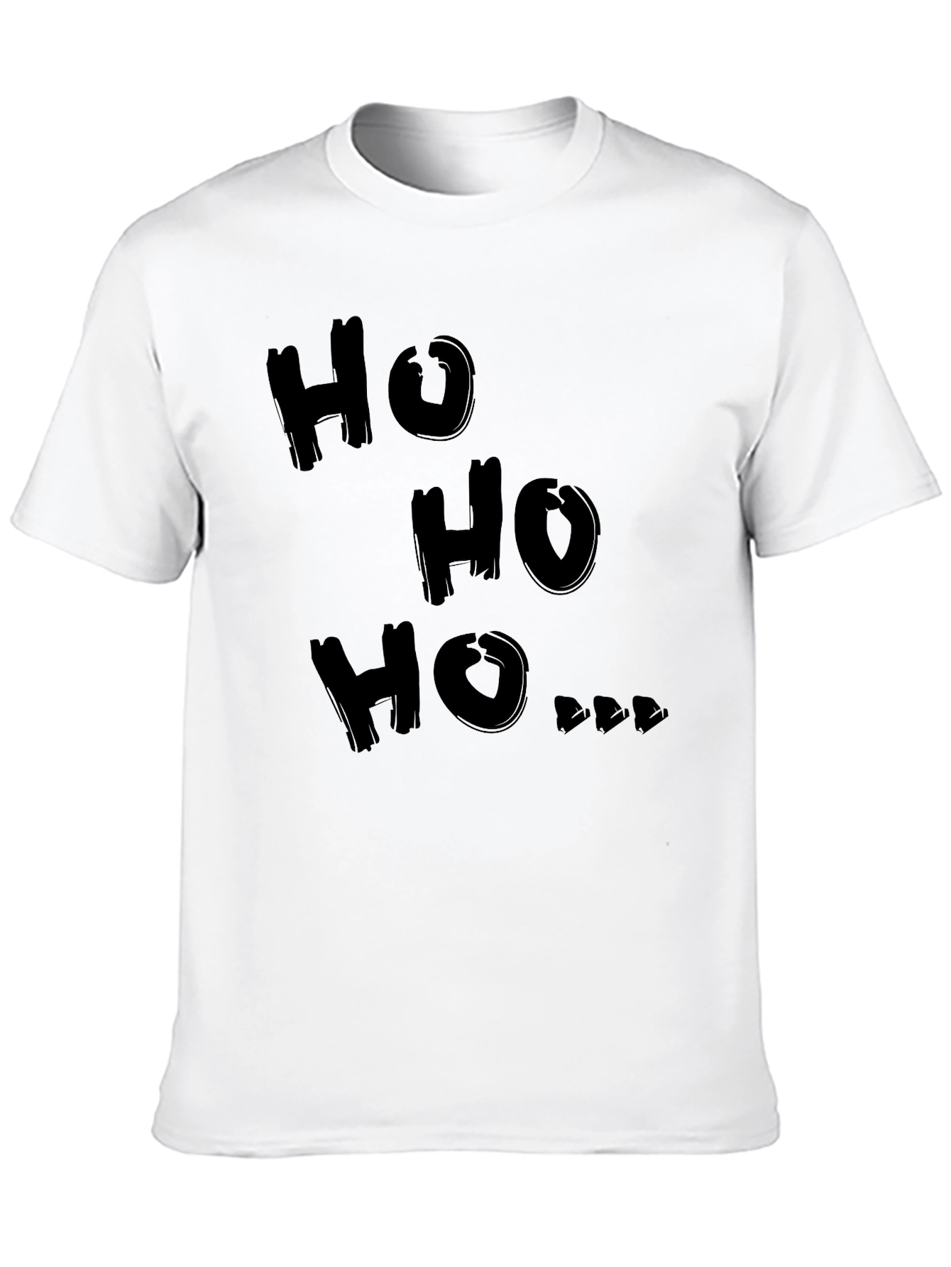 Camiseta Negra Ho Ho Ho Navideña para Hombre