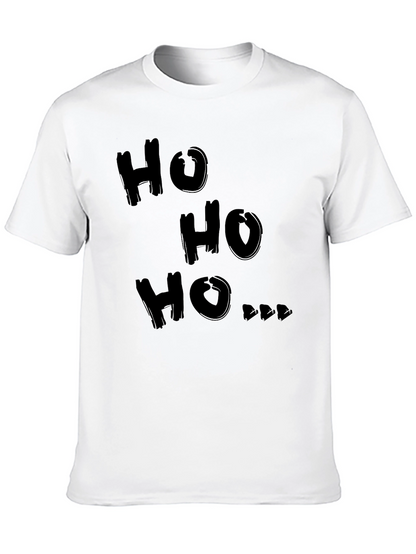 Camiseta Negra Ho Ho Ho Navideña para Hombre