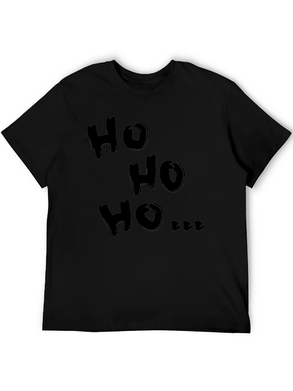 Camiseta Negra Ho Ho Ho Navideña para Hombre