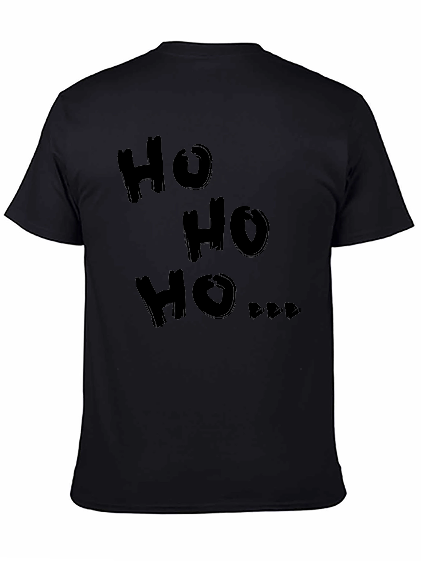 Camiseta Negra Ho Ho Ho Navideña para Hombre