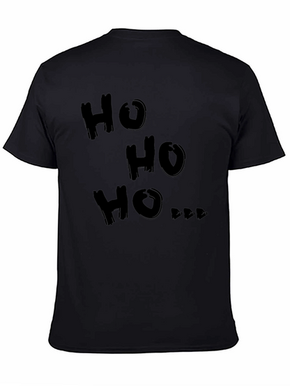 Camiseta Negra Ho Ho Ho Navideña para Hombre