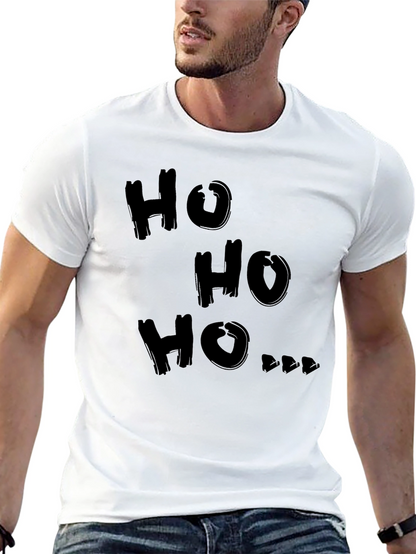Camiseta Negra Ho Ho Ho Navideña para Hombre