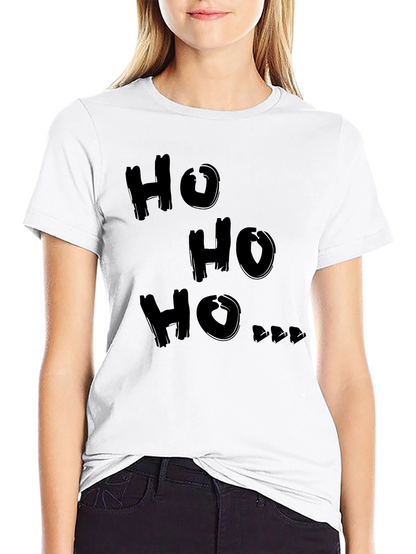 Camiseta Negra Ho Ho Ho Navideña para Hombre