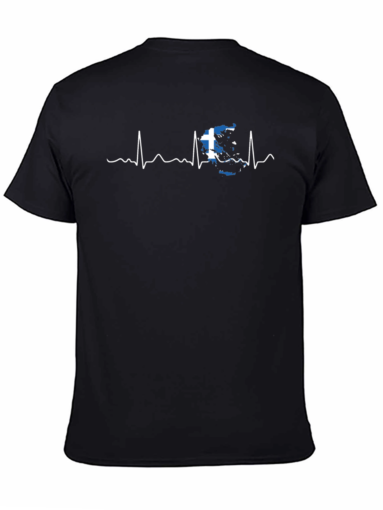 Camiseta Negra Grecia Latido Corazón