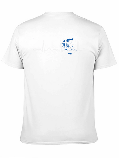 Camiseta Negra Grecia Latido Corazón