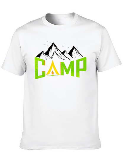 Camiseta Negra con Diseño de Camping