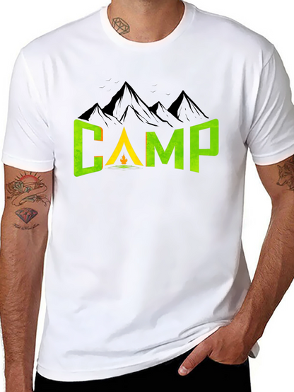 Camiseta Negra con Diseño de Camping
