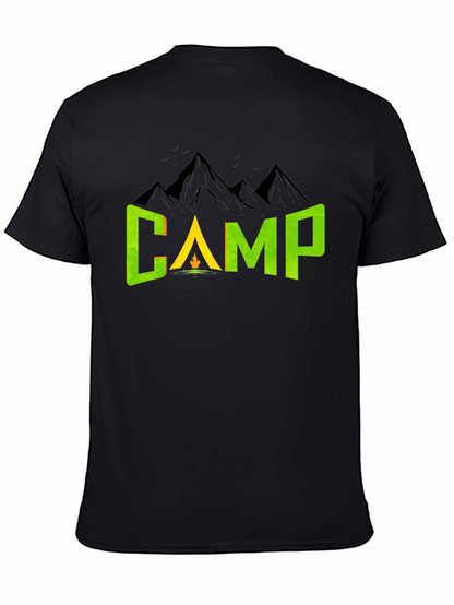 Camiseta Negra con Diseño de Camping