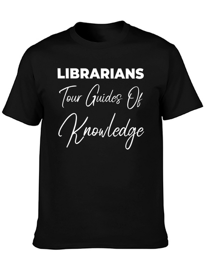 Camiseta Negra: Bibliotecarios Guías del Conocimiento