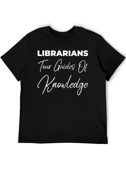 Camiseta Negra: Bibliotecarios Guías del Conocimiento