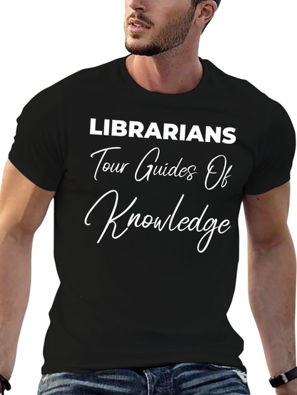 Camiseta Negra: Bibliotecarios Guías del Conocimiento