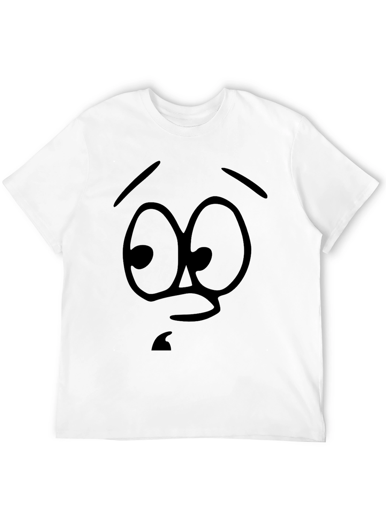 Camiseta Negra con Diseño de Cara Asustada