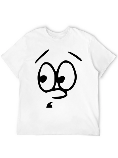 Camiseta Negra con Diseño de Cara Asustada