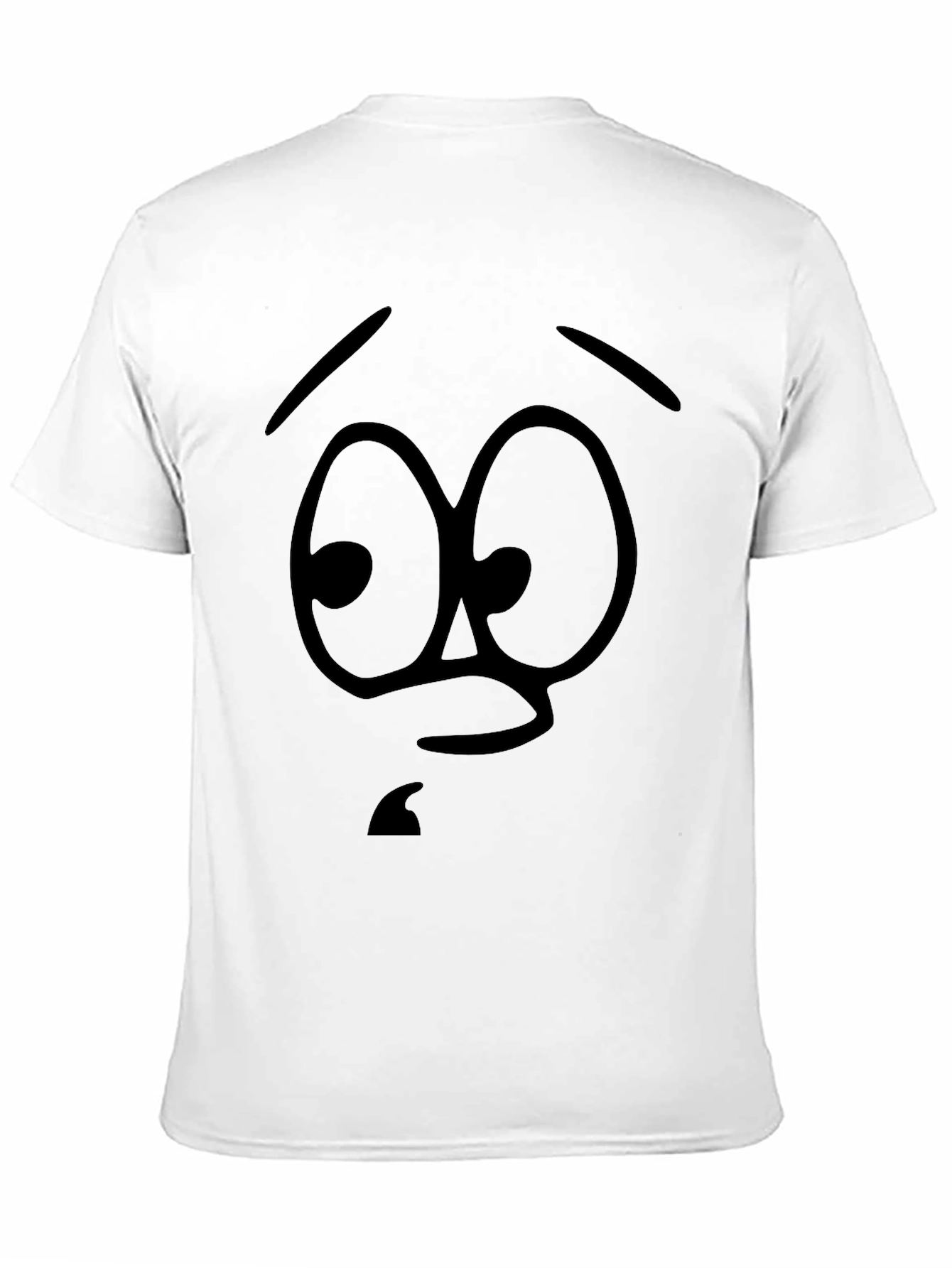 Camiseta Negra con Diseño de Cara Asustada