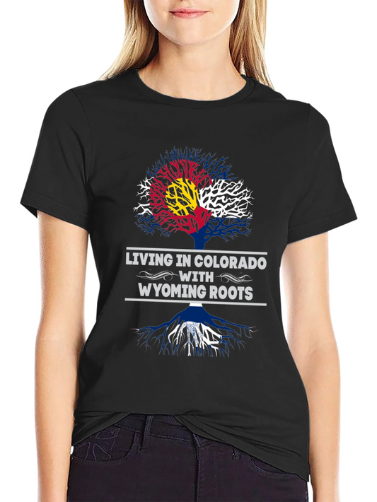 Camiseta Colorado con raíces de Wyoming - Diseño Único