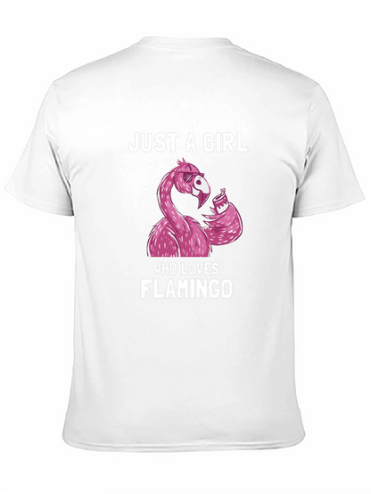 Camiseta Negra con Estampado de Flamenco Divertido