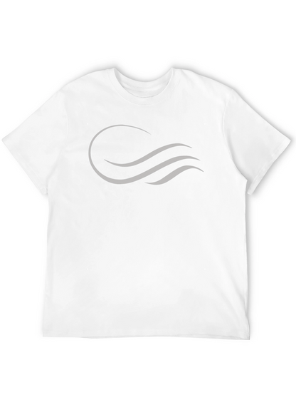 Camiseta Negra con Diseño Ondas Abstractas