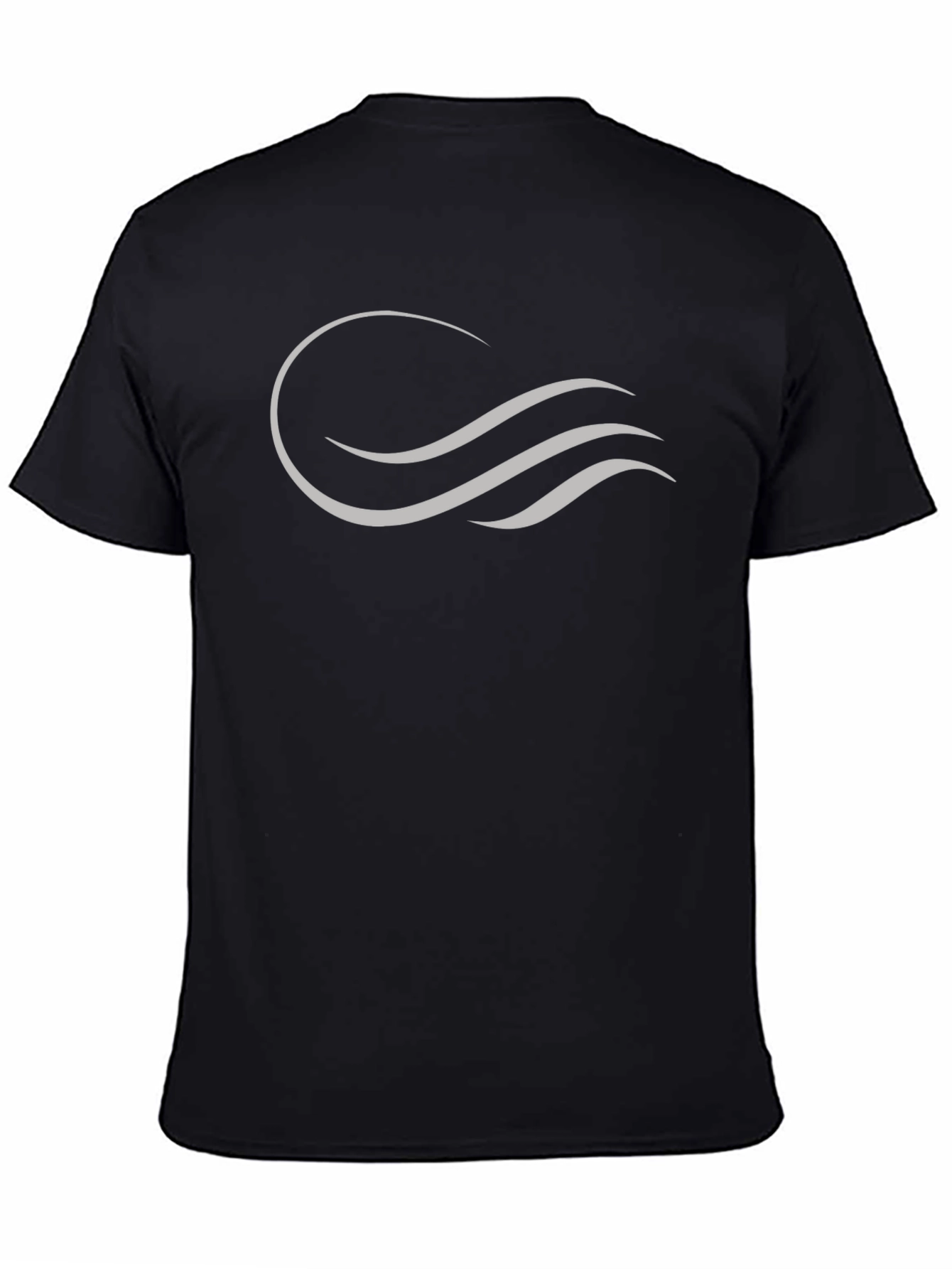 Camiseta Negra con Diseño Ondas Abstractas
