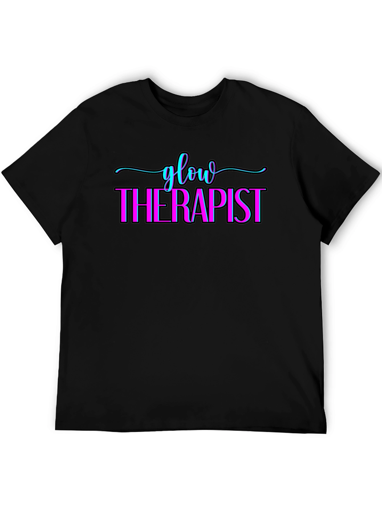 Camiseta Negra Glow Therapist Diseño Único