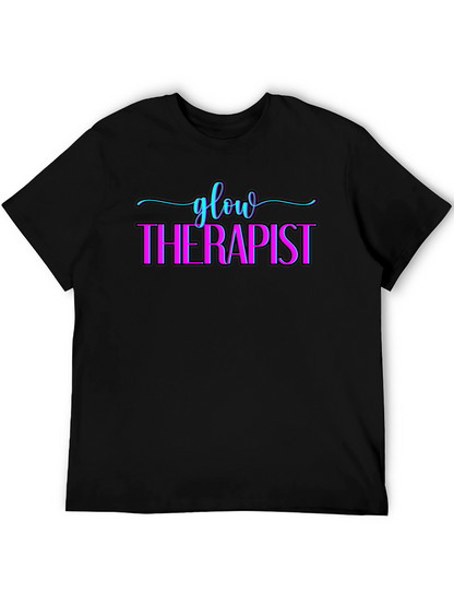 Camiseta Negra Glow Therapist Diseño Único