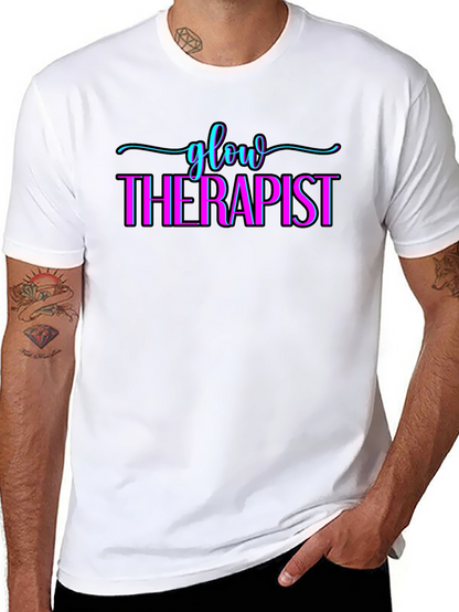Camiseta Negra Glow Therapist Diseño Único
