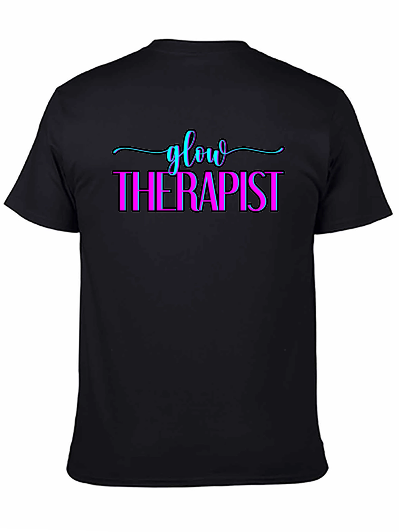 Camiseta Negra Glow Therapist Diseño Único