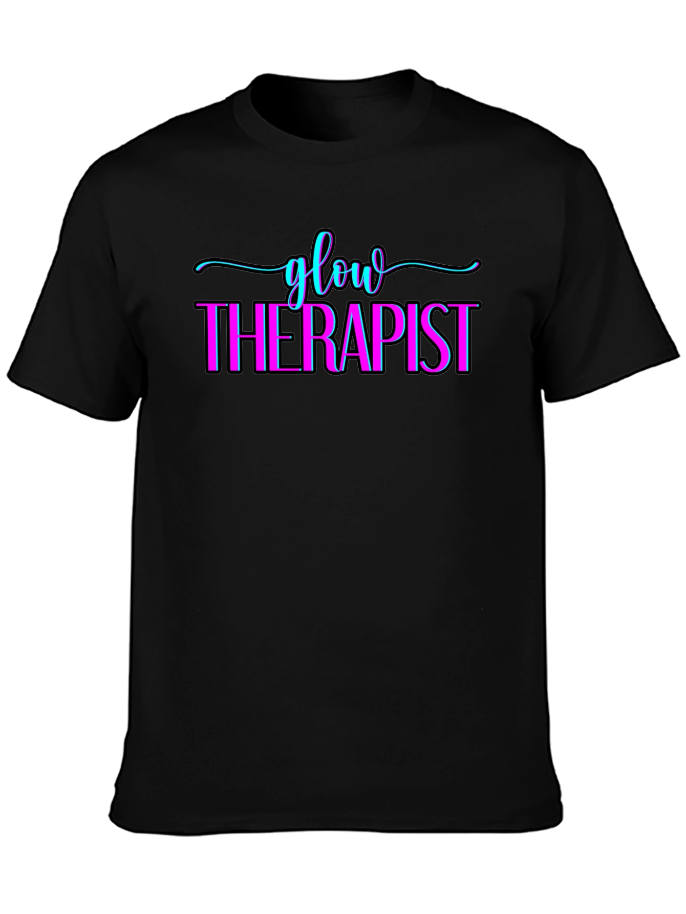 Camiseta Negra Glow Therapist Diseño Único