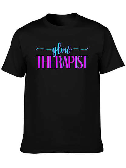 Camiseta Negra Glow Therapist Diseño Único