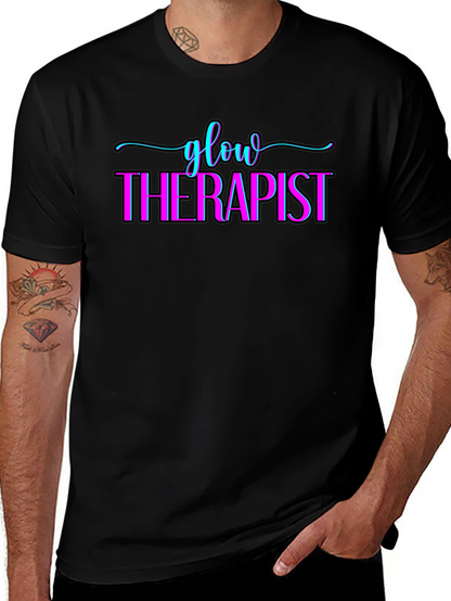 Camiseta Negra Glow Therapist Diseño Único