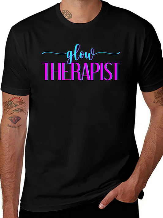 Camiseta Negra Glow Therapist Diseño Único