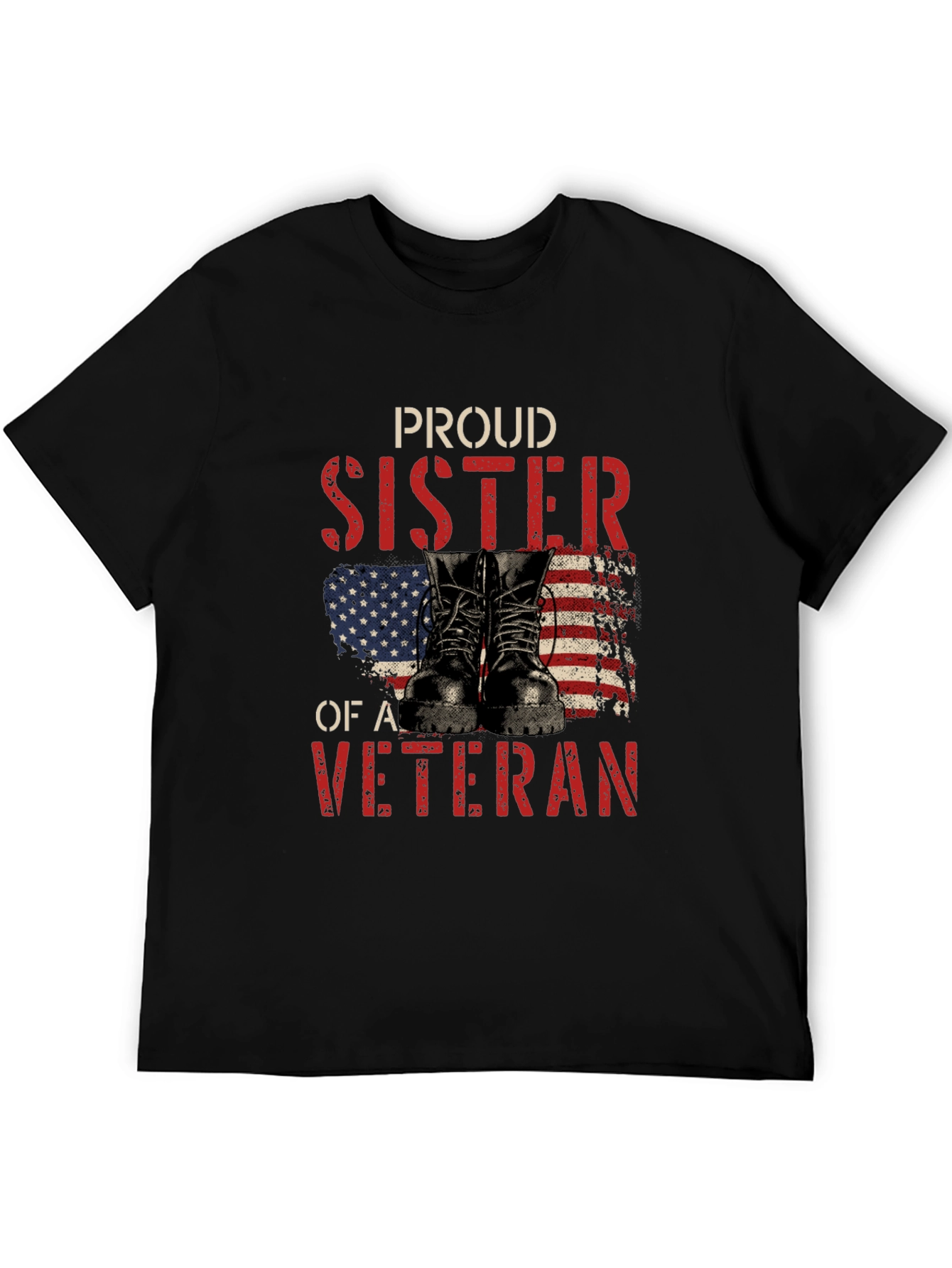 Camiseta Negra Proud Sister of a Veteran