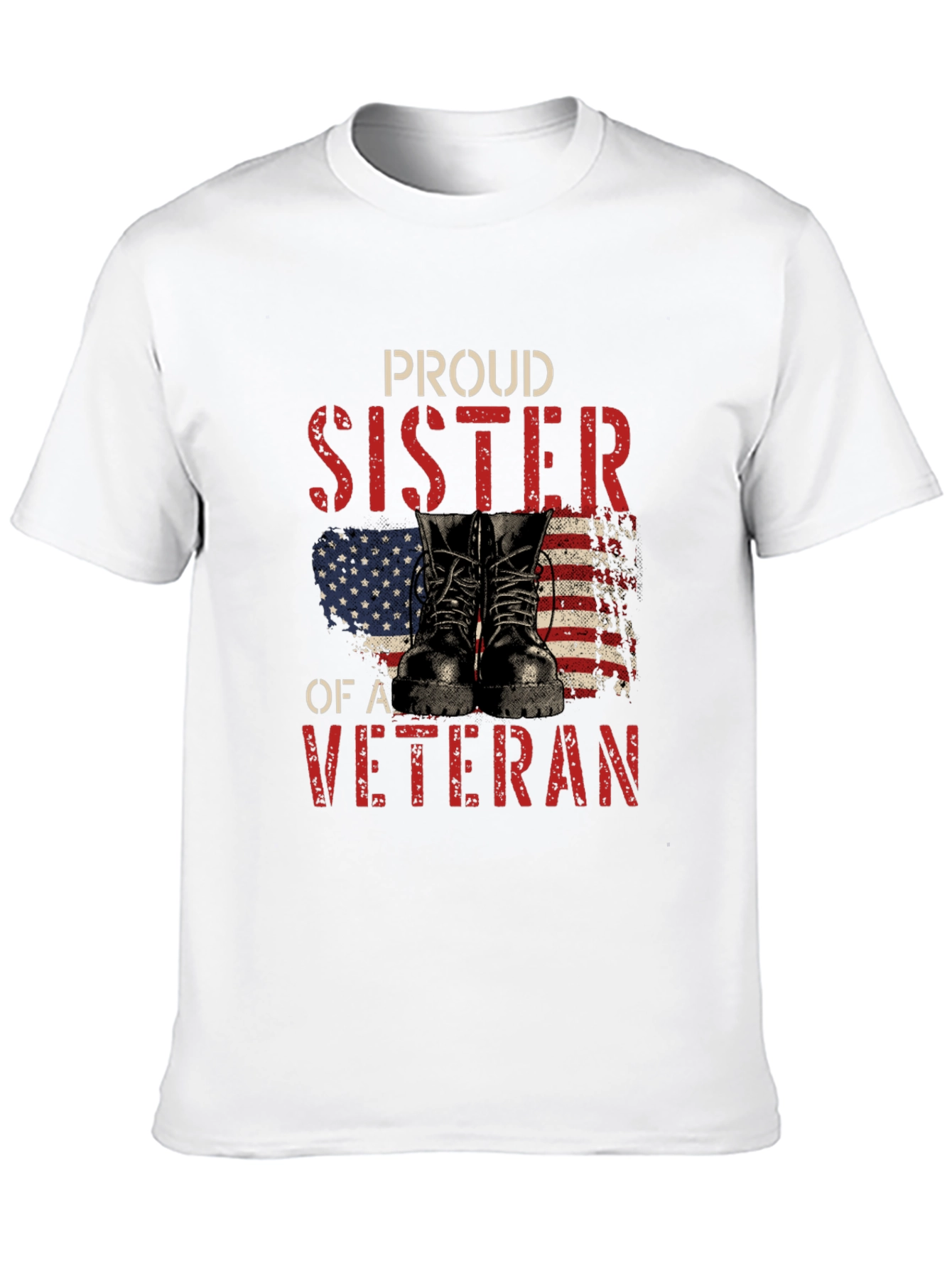 Camiseta Negra Proud Sister of a Veteran