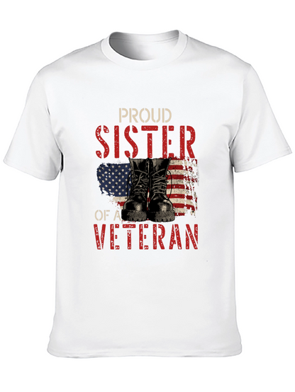 Camiseta Negra Proud Sister of a Veteran