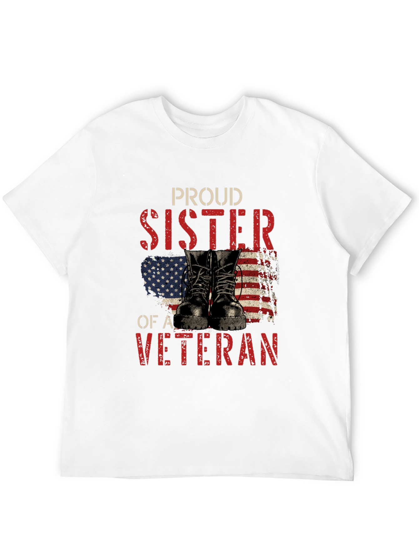 Camiseta Negra Proud Sister of a Veteran