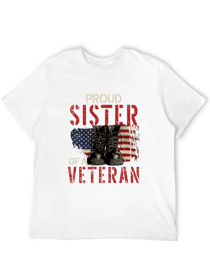 Camiseta Negra Proud Sister of a Veteran
