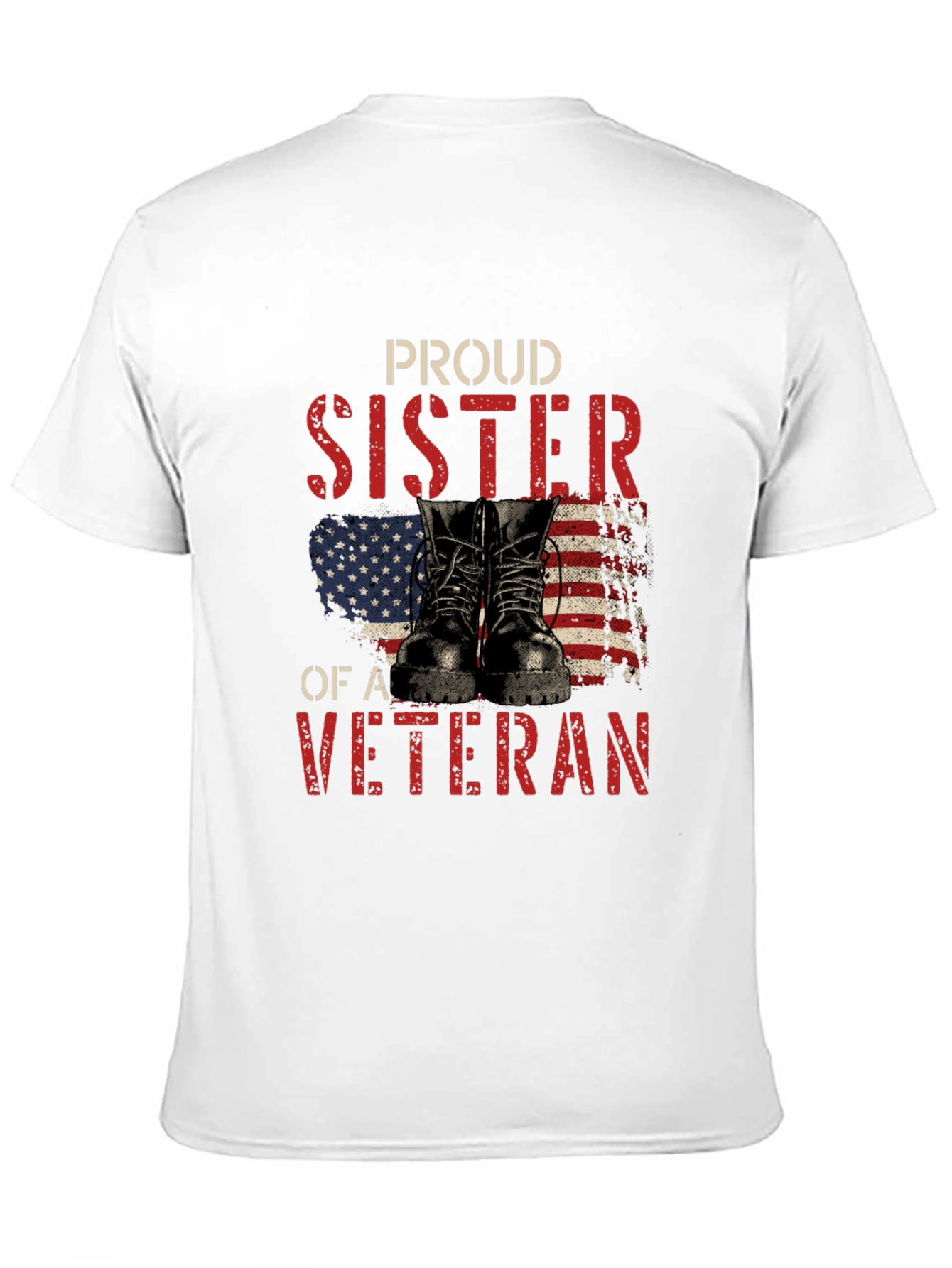 Camiseta Negra Proud Sister of a Veteran