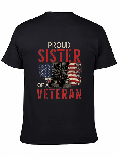 Camiseta Negra Proud Sister of a Veteran