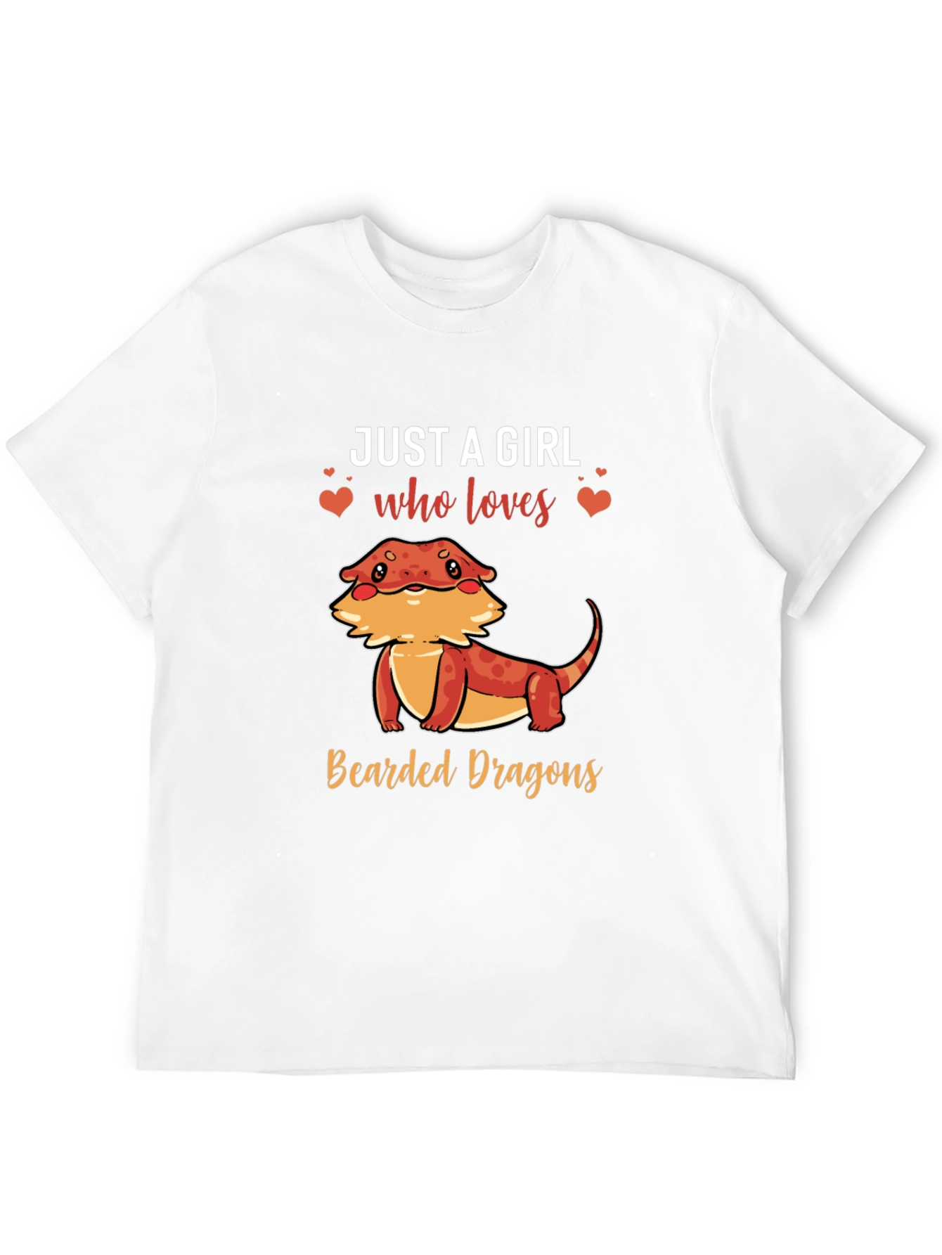 Camiseta Negra Just A Girl Who Loves Bearded Dragons