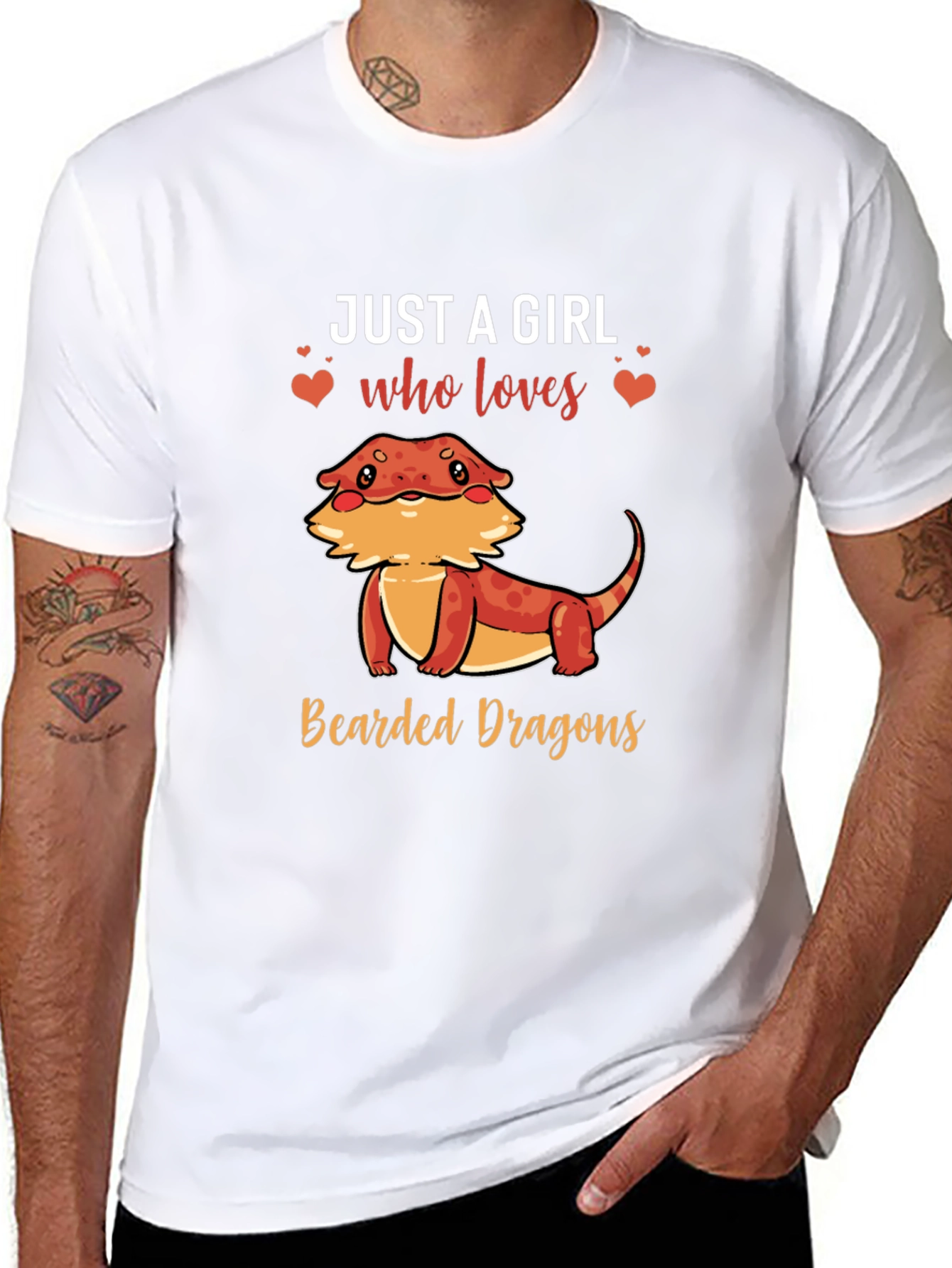 Camiseta Negra Just A Girl Who Loves Bearded Dragons