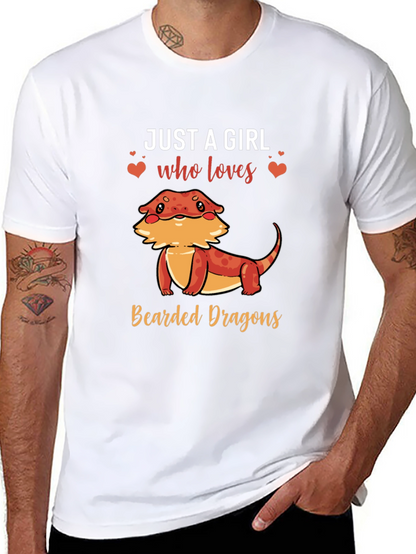 Camiseta Negra Just A Girl Who Loves Bearded Dragons