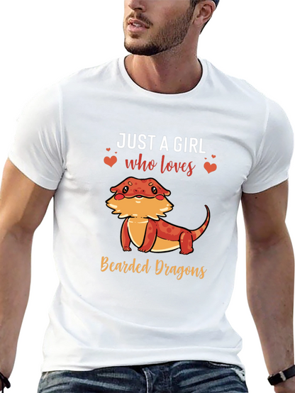 Camiseta Negra Just A Girl Who Loves Bearded Dragons