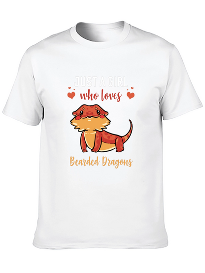 Camiseta Negra Just A Girl Who Loves Bearded Dragons