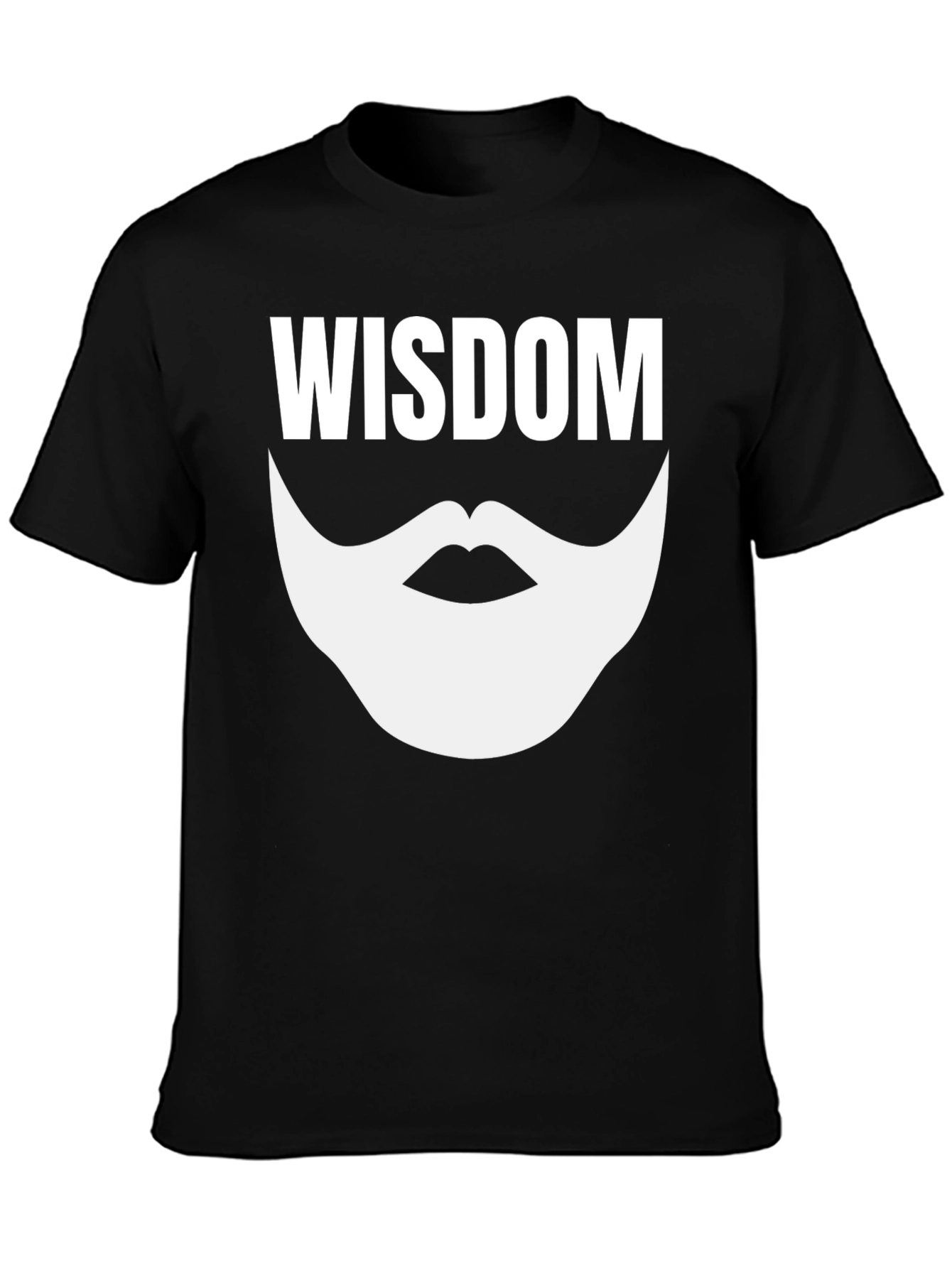 Camiseta Negra Sabiduría con Barba Blanca - Estilo Único